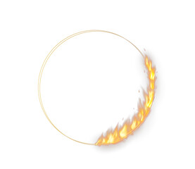 Fire Ring PNG. Burning Circle of Flames with Glowing Heat Effect and Fiery Frame for Hot Background, Energy Concept, or Dramatic Element in Design and Illustration