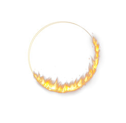 Burning Fire Circle PNG. Round Flame Frame with Hot Light, Dynamic Heat Glow and Fiery Ring Effect Isolated on Transparent Background for Powerful Visuals.Vector