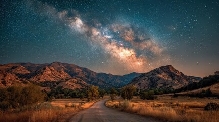 Starry night, galaxy, journey