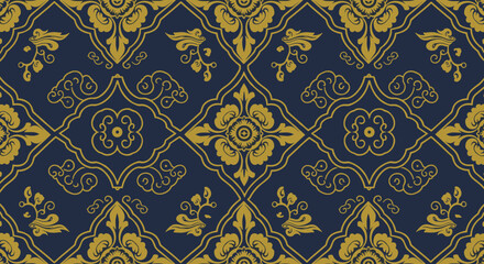 Obraz premium Ornate floral pattern vector illustration: elegant design for wallpaper or textile