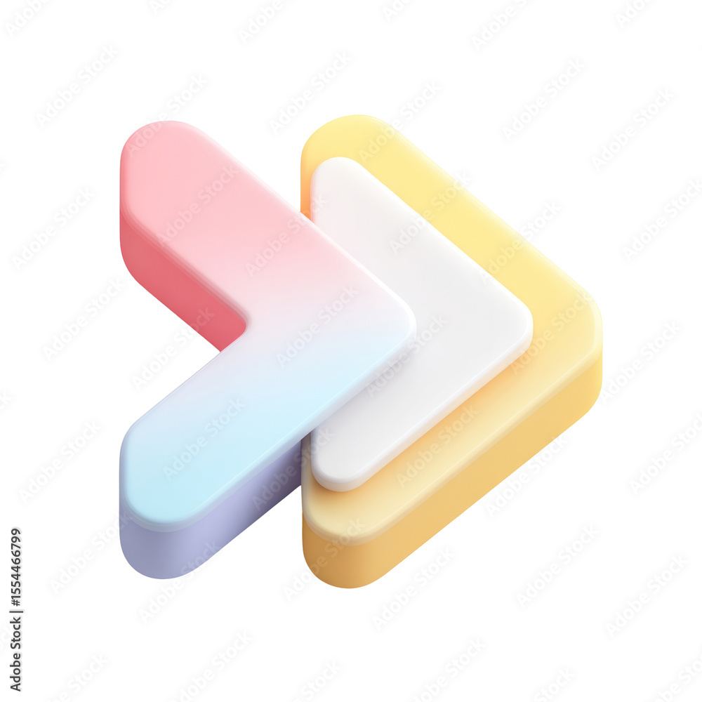 Poster three colorful abstract arrows in gradient style representing forward movement and direction in mode