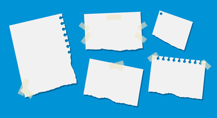 Torn paper notes vector illustration for creative design projects