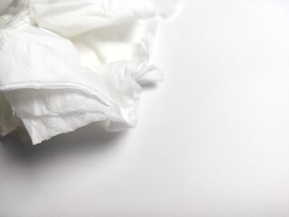 Crumpled Tissue Paper on Clean White Background