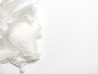 Crumpled Tissue Paper on Clean White Background