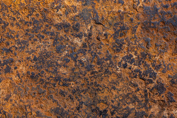 closeup texture and full-frame background of flat rusted iron surface
