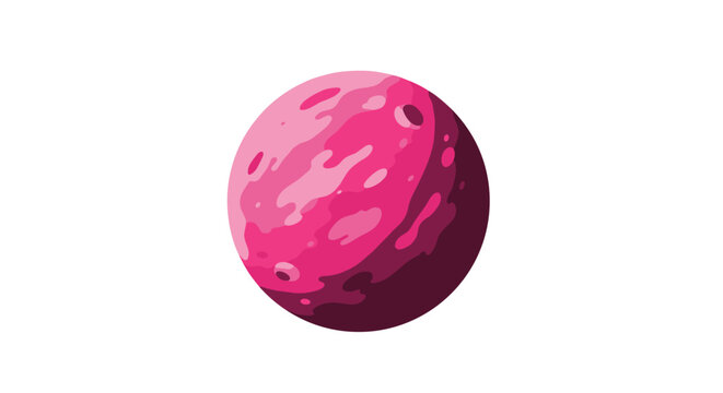 Pink planet exploration vector illustration for space themed design in modern flat style