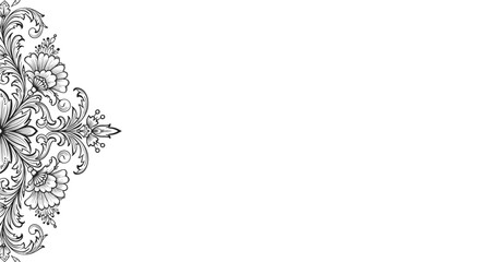 Intricate floral vector illustration for elegant border design in decorative art style