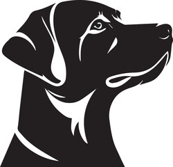 Loyal Companion: An artistic silhouette of a canine captures the essence of loyalty and companionship, rendered in striking black and white with bold graphic lines.