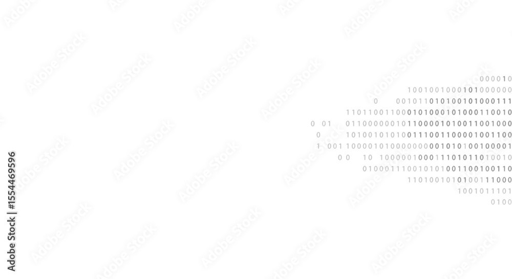 Poster binary code background vector illustration for tech design in minimalist style