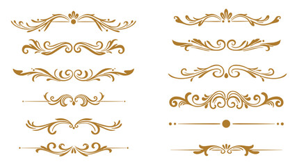 Elegant flourish borders vector illustration for decorative design projects