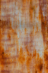 Rusty flat metal surface with corrosion in outdoor industrial setting
