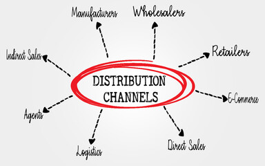 Diagram of Distribution Channels Showing Various Sales and Logistics Paths