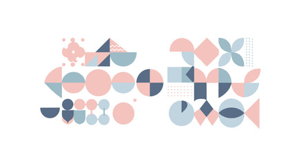 Abstract geometric vector illustration in pastel tones for modern design