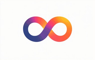 Colorful infinity symbol against a white background