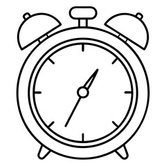 Alarm clock line art vector