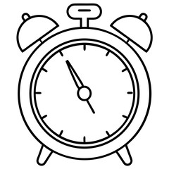 Alarm clock line art vector