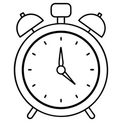 Alarm clock line art vector