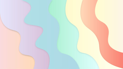 Soft Pastel Smooth Waves Colorful Flow Vector