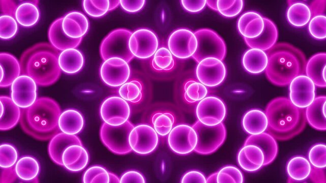Seamless Neon Kaleidoscope Lines Abstract Motion. Glowing neon lines forming dynamic kaleidoscope pattern with continuous loop