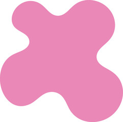 Pink Blob Shape with Rounded Edges on White Background