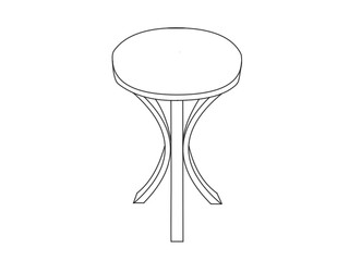 おしゃれなサイドテーブルのイラスト画像