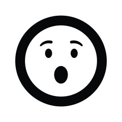 Fototapeta premium Surprised Face Icon Black and White Vector Illustration of a Shocked Emoji