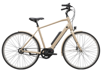 Isolated Beige Electric Bicycle Modern Urban Design