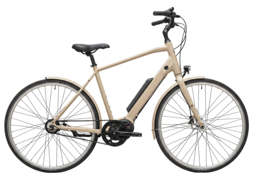 Isolated Beige Electric Bicycle Modern Urban Design