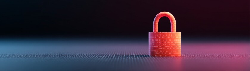 Cloud Technology Empowering Data Storage and Connectivity, Digital lock representing security and protection against cyber threats on a vibrant background.