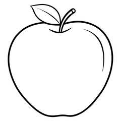 Apple line art vector