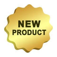New product label, seal, sticker flat vector icon for websites and packaging.