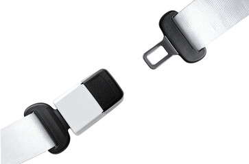 Close-up of a car seat belt buckle.