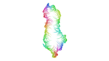 Obraz premium Rainbow sketch outline map of Albania 