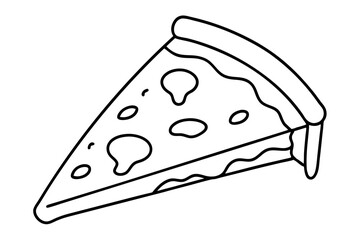 Slice of pizza coloring page line art vector illustration
