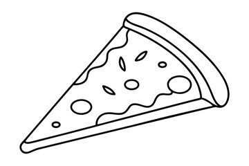 Slice of pizza coloring page line art vector illustration