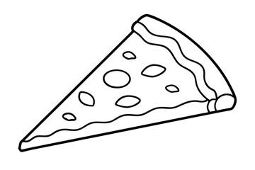 Slice of pizza coloring page line art vector illustration