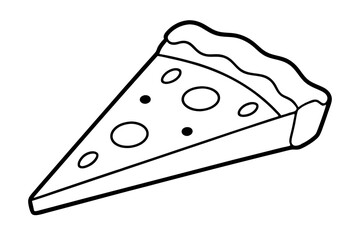 Slice of pizza coloring page line art vector illustration