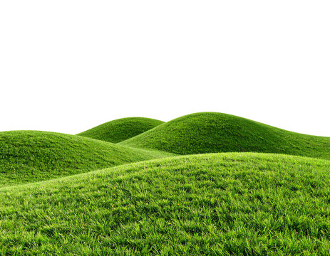 Lush green rolling hills under clear blue skies. - Powered by Adobe