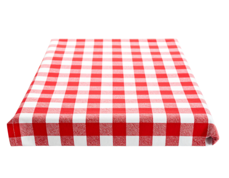 Red and white checkered tablecloth design