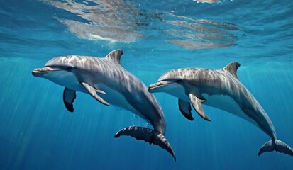Naklejka premium dolphin jumping in the water