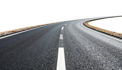 road turning right isolated on transparent background