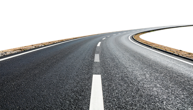 road turning right isolated on transparent background