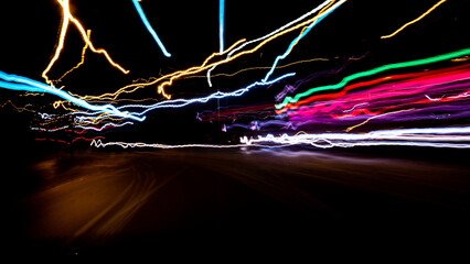 Abstract traffic light trails