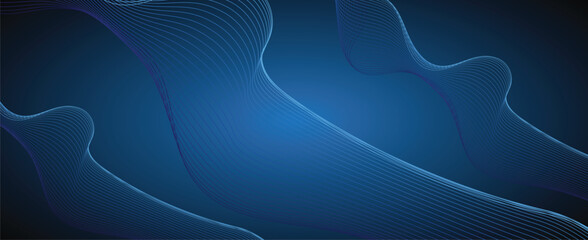 line wave background. Blue minimal round lines abstract background. Thin line wavy abstract vector background. Curve wave seamless pattern design