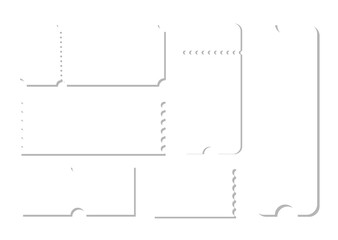 Paper coupon design illustration (종이 쿠폰 도안 일러스트)