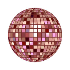 Shiny disco ball halftone photocopy stipple effect collage element with sparkling reflections isolated on white background for party and celebration theme