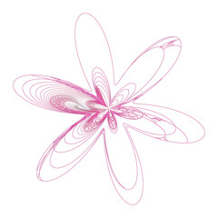 Pink line glowing flower for a great design and decoration element on a transparent background, PNG Floral that glow in the dark are use for night and black background