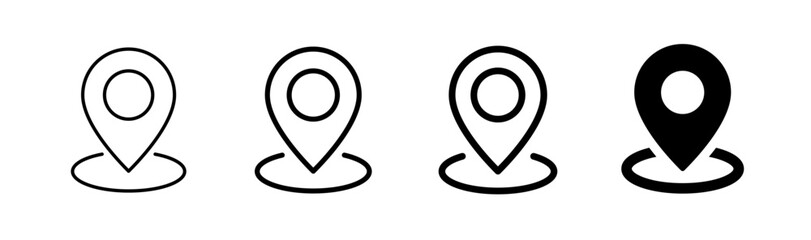 location vector icon set. point illustration sign collection. position symbol