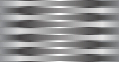 Silver metal background, abstract horizontal stripes in gray gradient for background design.