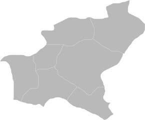 Bitlis, Turkey – administrative vector map with district boundaries (Web Mercator projection, PPT-compatible & fully editable)